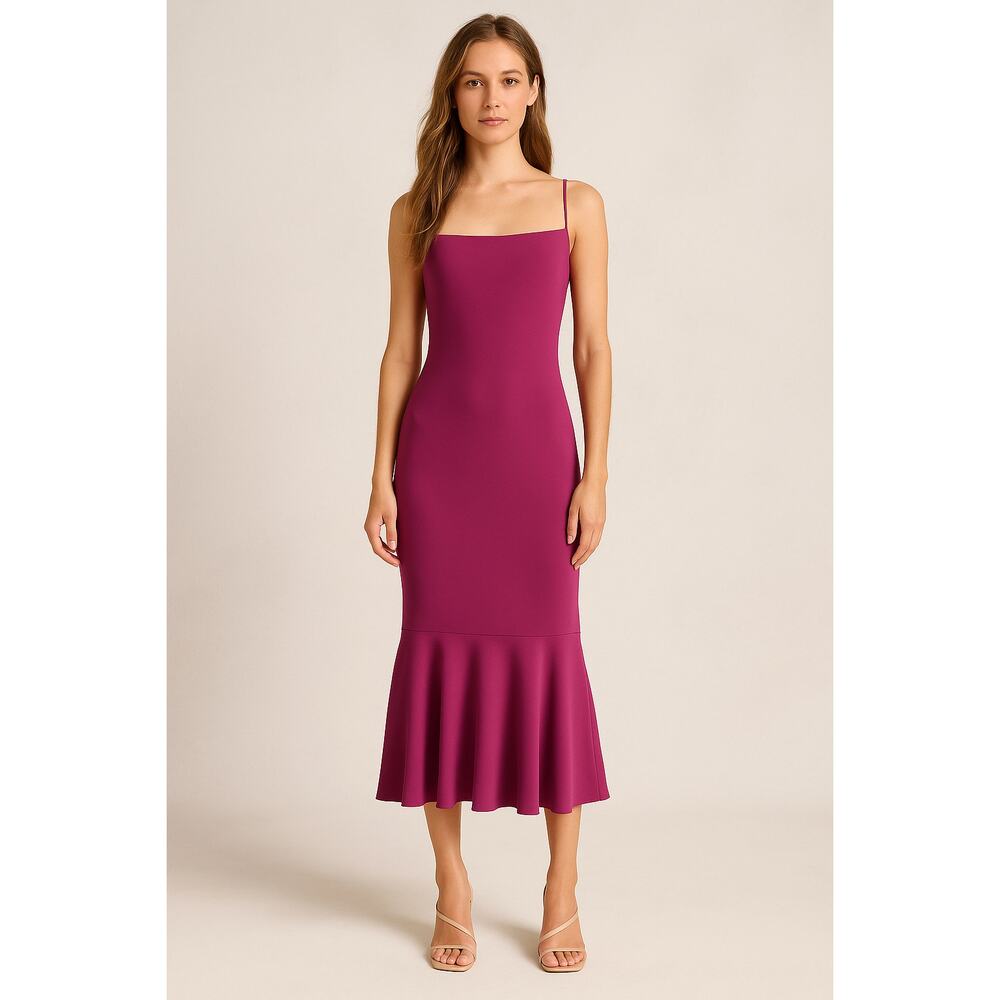 Fame & Partners Fuchsia Magenta Chiffon A-line Flounce Hem Formal Dress Sz 0